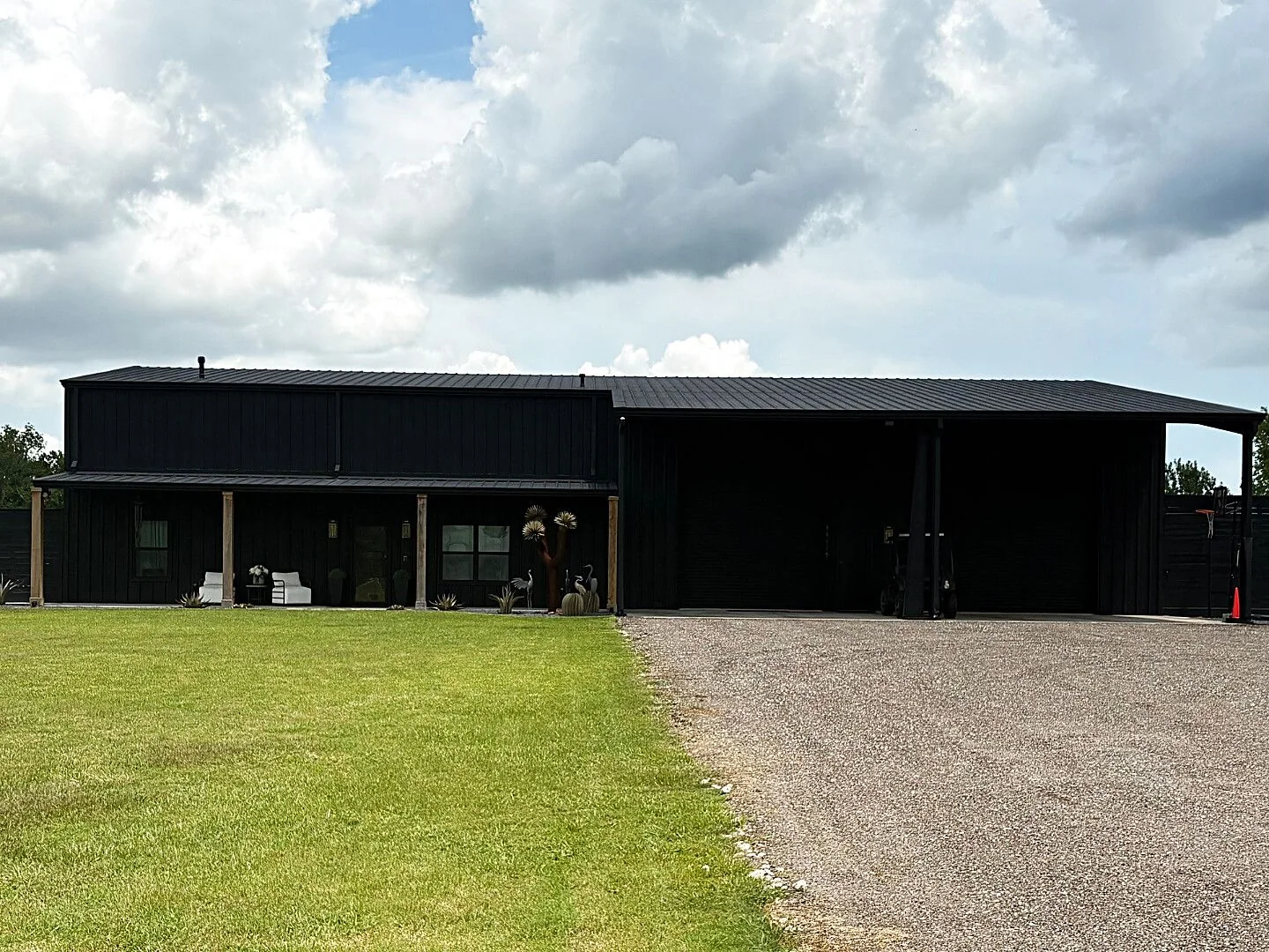 Photos of the Black House and buying office, West Friendswood, Texas.