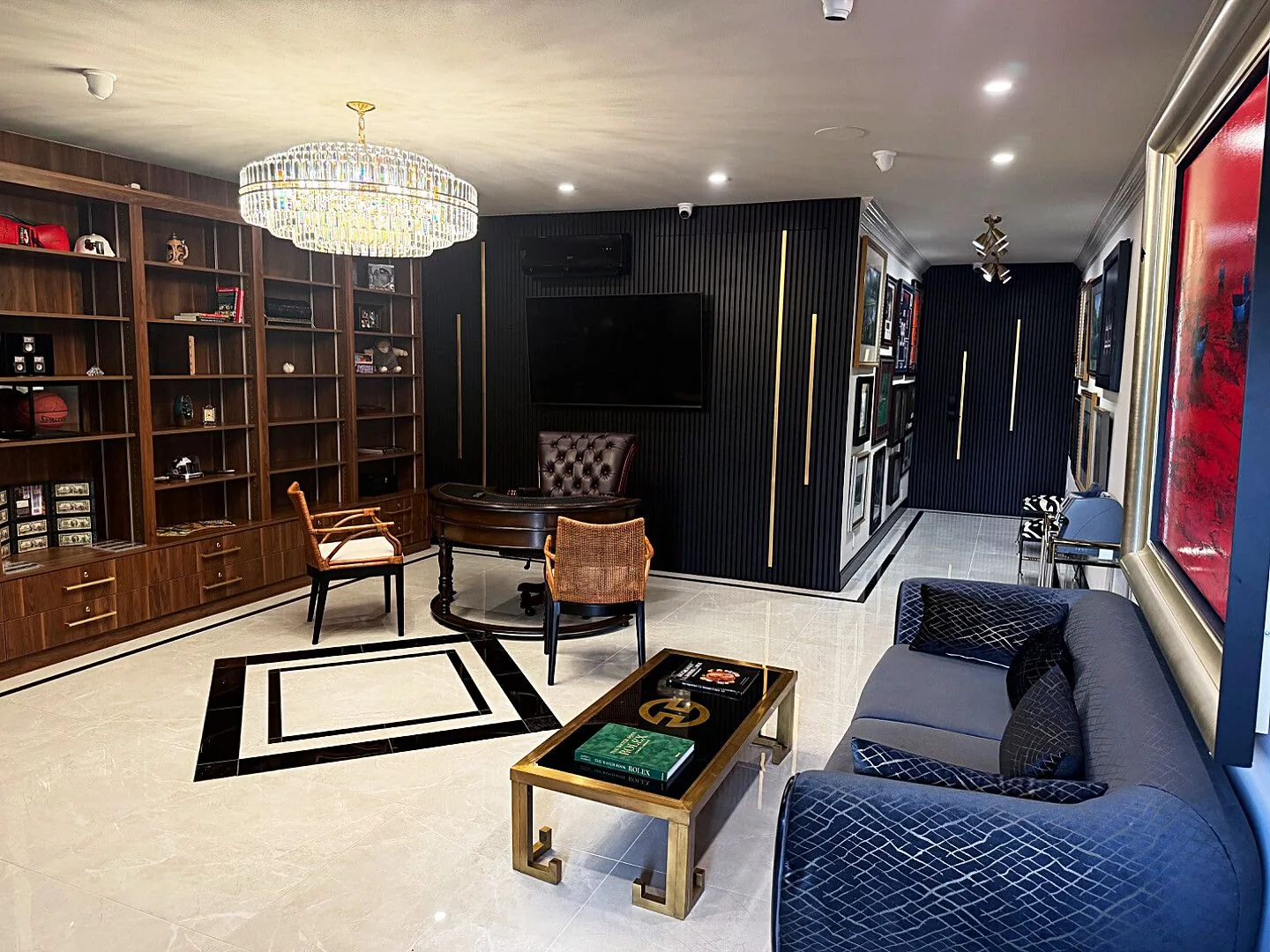 The Collector's Lounge inside the Black House, where we evaluate precious metals. One appointment at a time.