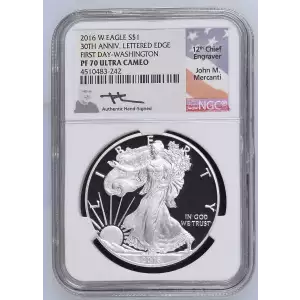 2016 W LETTERED EDGE FIRST DAY - WASHINGTON EAGLE 30TH ANNIVERSARY ULTRA CAMEO (2)